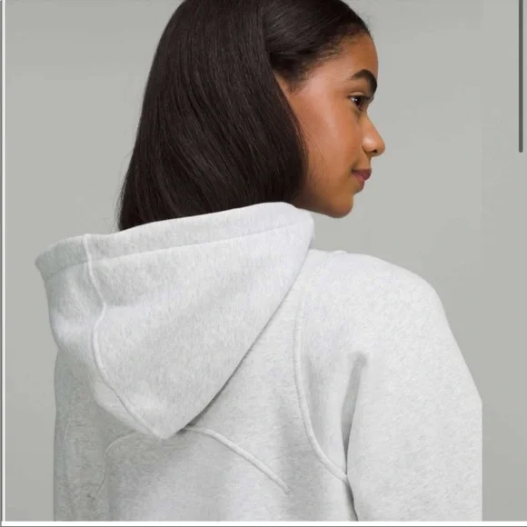 ❤️LULULEMON LOUNGEFUL CROPPED HOODIE/JACKET-HEATHERED ULTRA LIGHT GREY-14❤️ - Picture 9 of 16